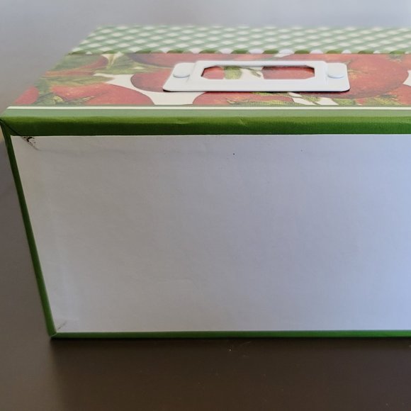 Recipe Card Holder Tomatoes Green Plaid Cards Index Cardboard Style Kitchen Cute - Picture 7 of 12